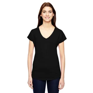 Anvil Women's Black Triblend V-Neck T-Shirt