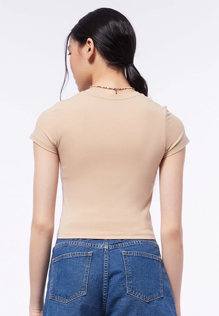 Basic Fitted Crop T-Shirt