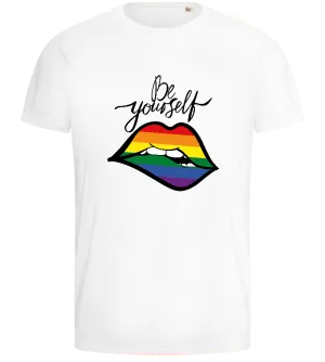 Be Yourself Lips Design - Basic men's fitted t-shirt