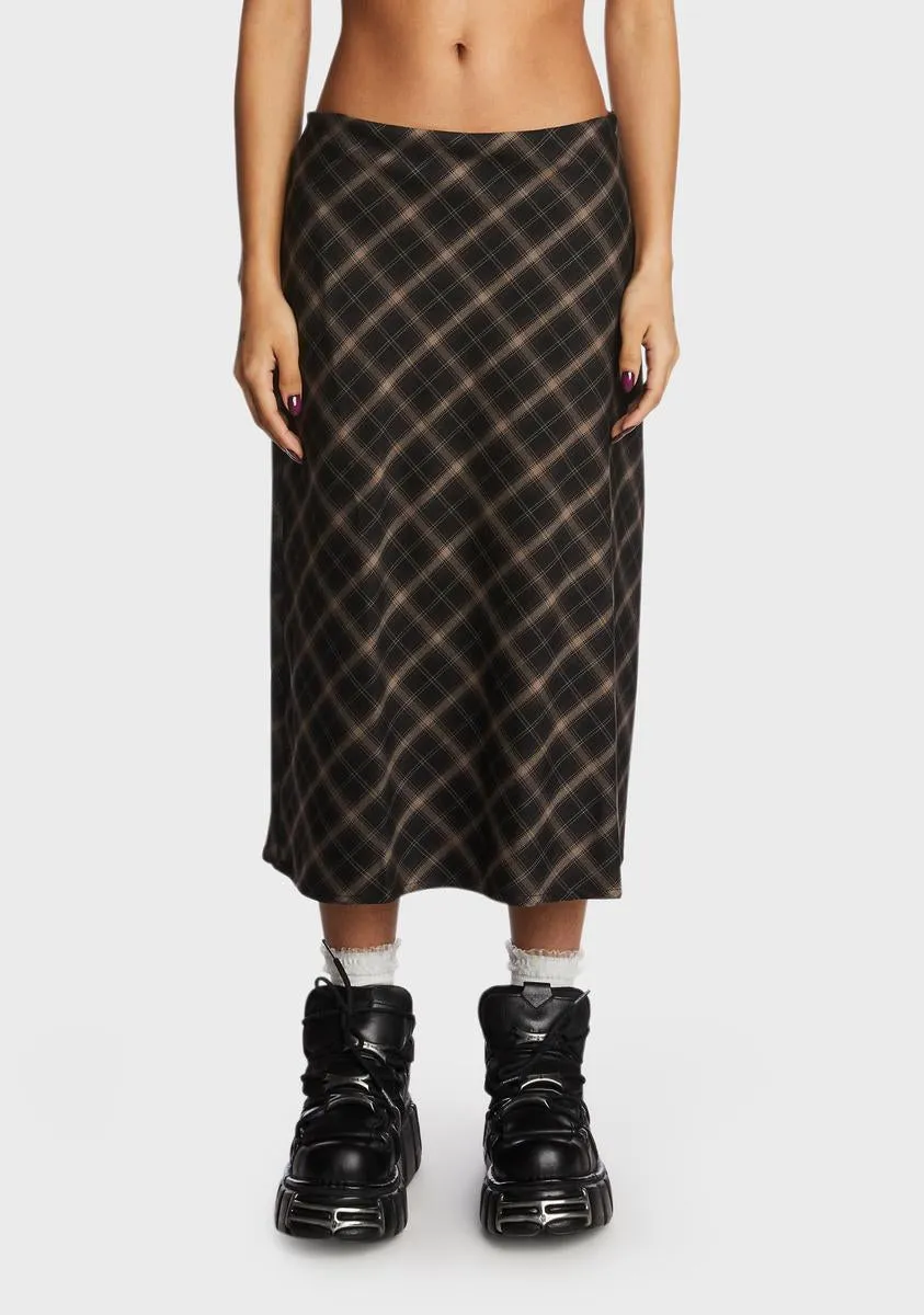 Beth Plaid Midi Skirt