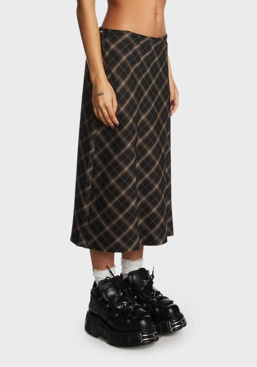 Beth Plaid Midi Skirt