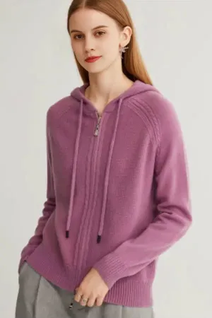 Casual Wool Zip-up Hoodie Cardigan