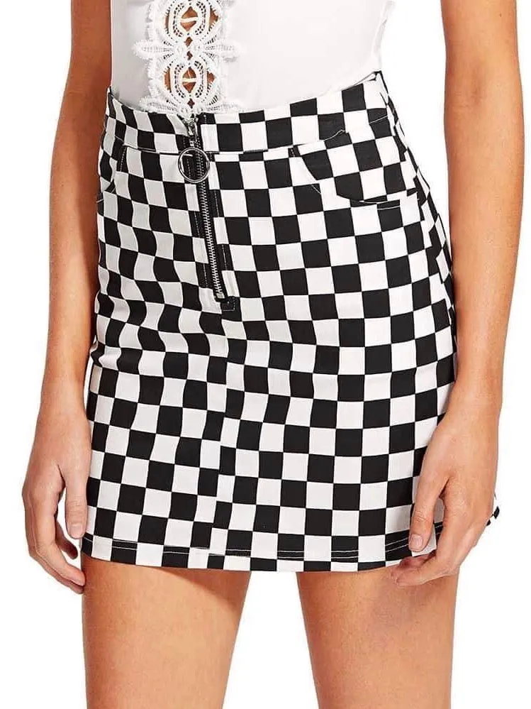 CHECKERED SKIRT