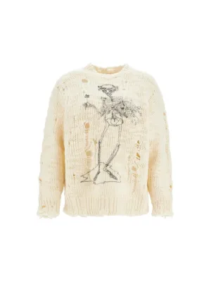 Destroyed Effect Knit Sweater