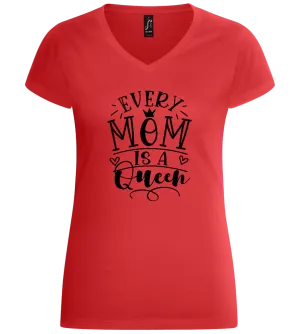 Every Mom Is Queen Design - Basic women's v-neck t-shirt