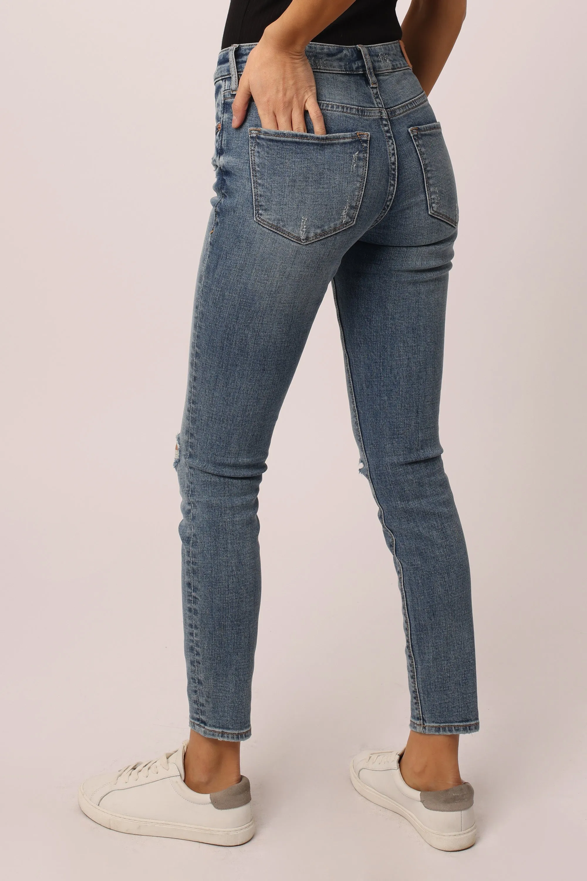 GISELE HIGH RISE ANKLE SKINNY JEANS BURGUESS