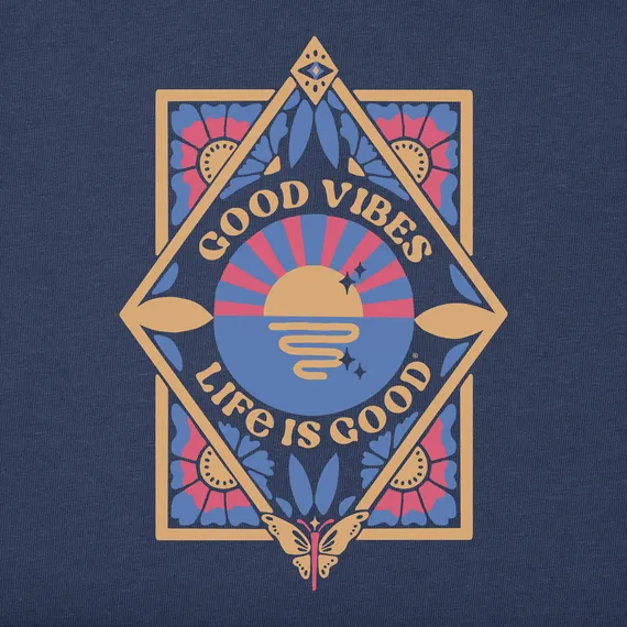 Good Vibes Floral Zip Hoodie