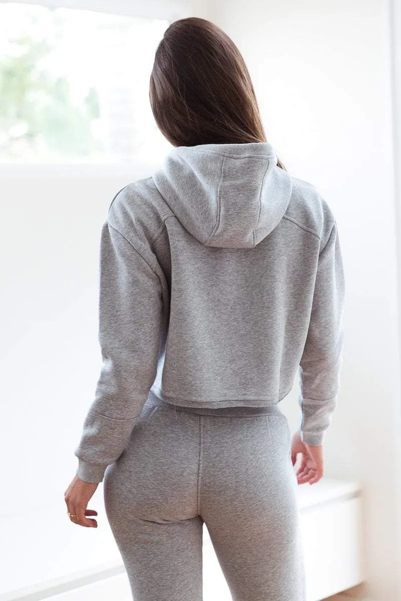 Grey Cropped Hoody