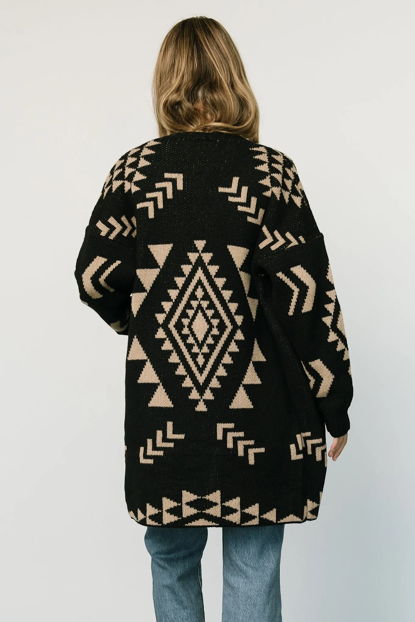 Hays Oversized Cardigan | Black   Tan