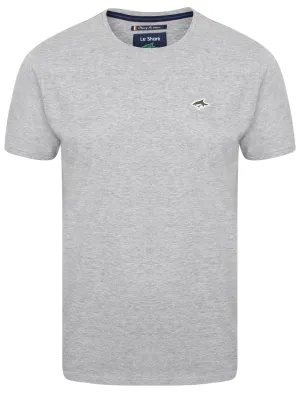 Keppel Cotton Crew Neck T-Shirt In Light Grey Marl - Le Shark