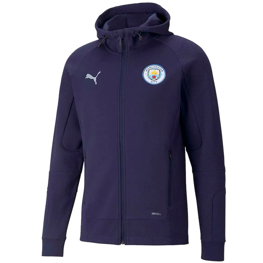 Manchester City hooded Casual presentation tracksuit 2022 navy/grey - Puma