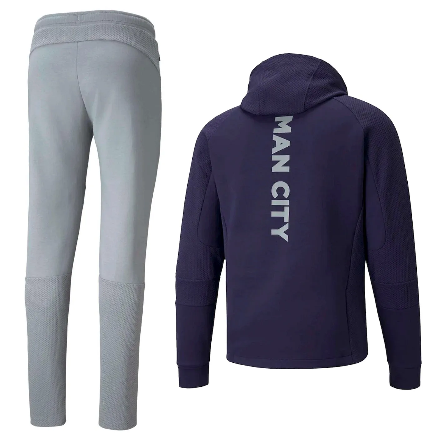 Manchester City hooded Casual presentation tracksuit 2022 navy/grey - Puma