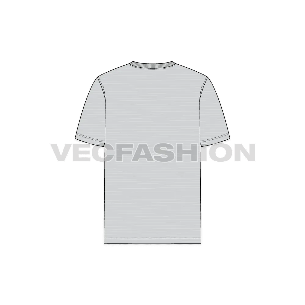Mens Gray Round Neck T-shirt Short Sleeved