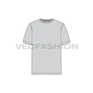 Mens Gray Round Neck T-shirt Short Sleeved