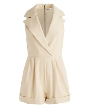 Natural Meritt Linen Tuxedo Romper