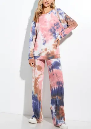 Pink Multi Tie Dye Lounge Set