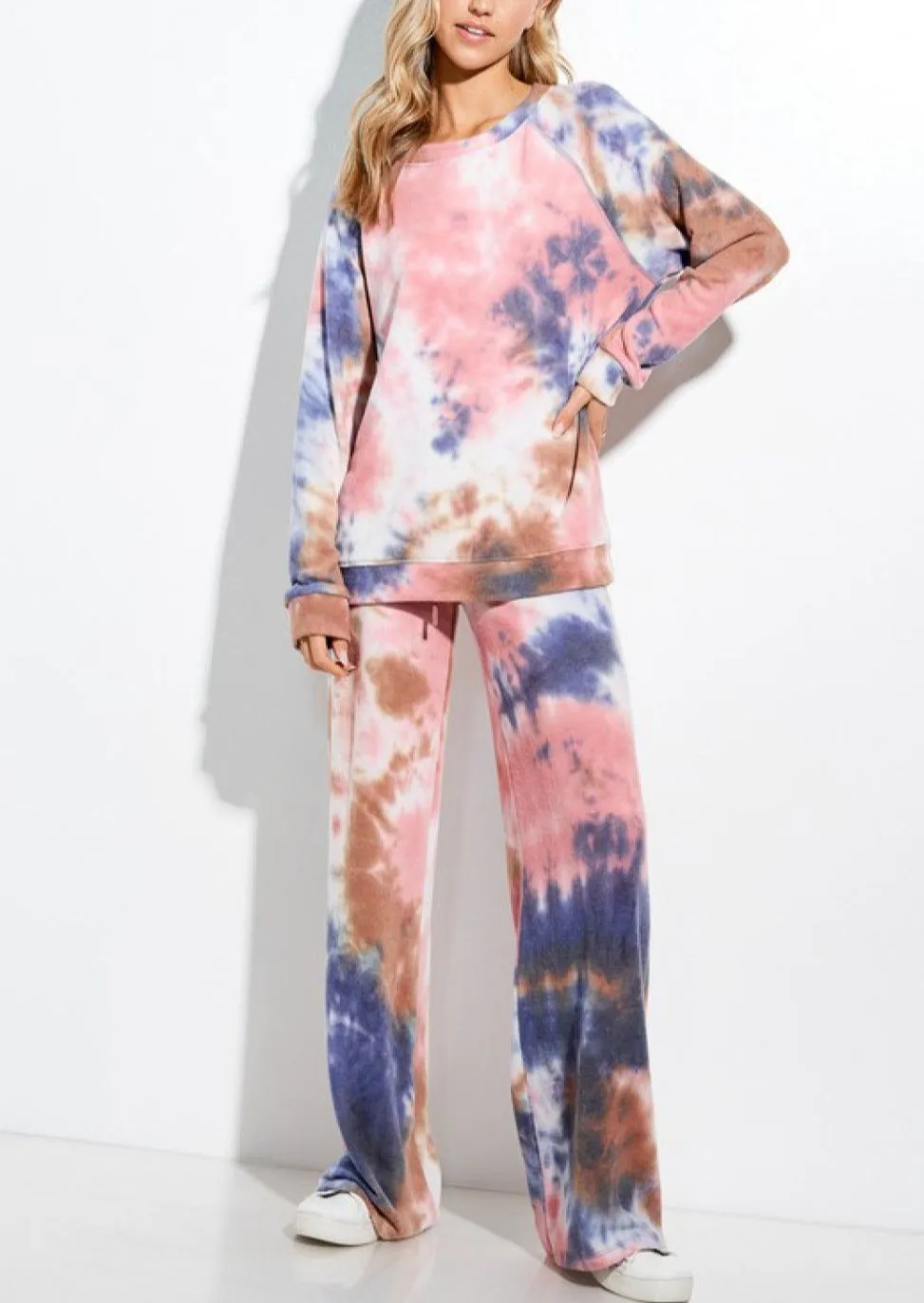 Pink Multi Tie Dye Lounge Set