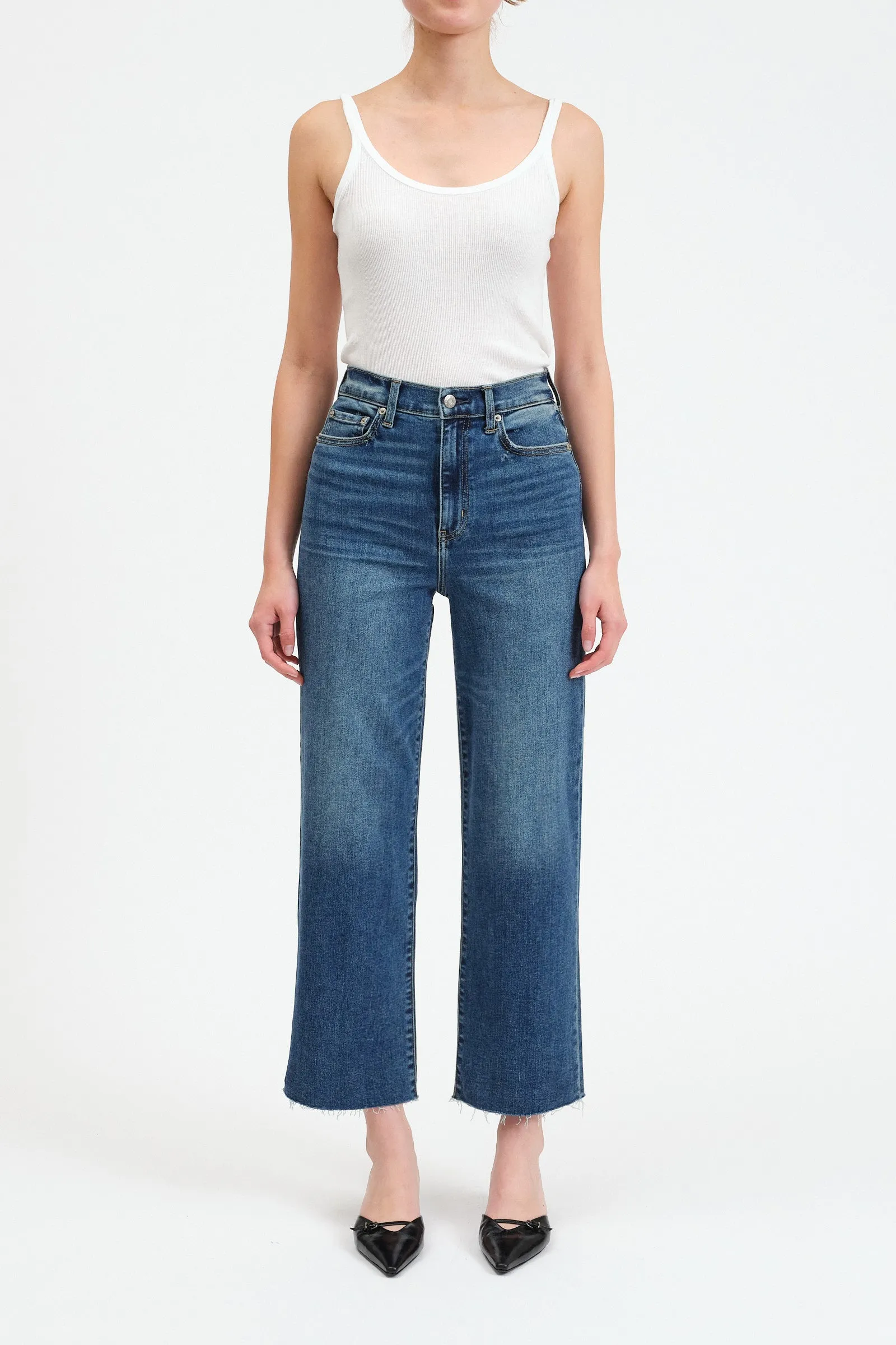 Pleaser High Rise Wide Ankle Jeans