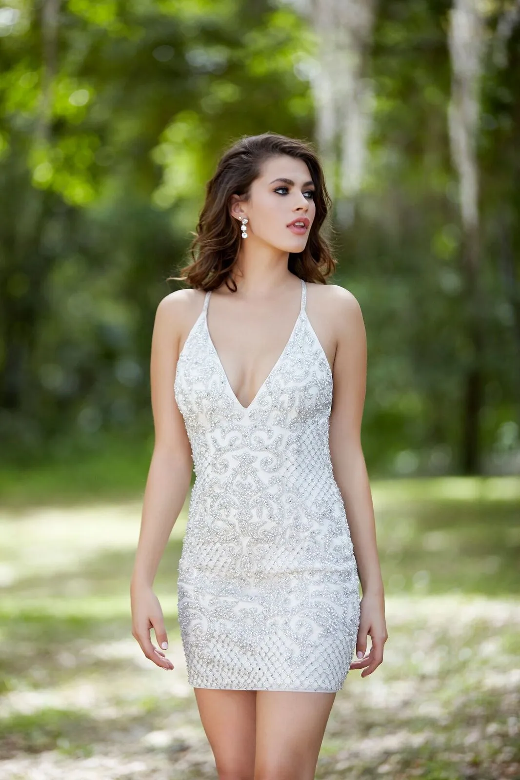 Primavera Couture 3138 Size 12 Black beaded sequins homecoming dress cocktail dress backless