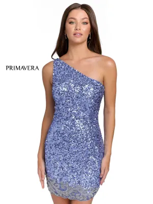 Primavera Couture 3846 Size 2 Bright Blue Homecoming dress Fitted sequin beaded short cocktail dress