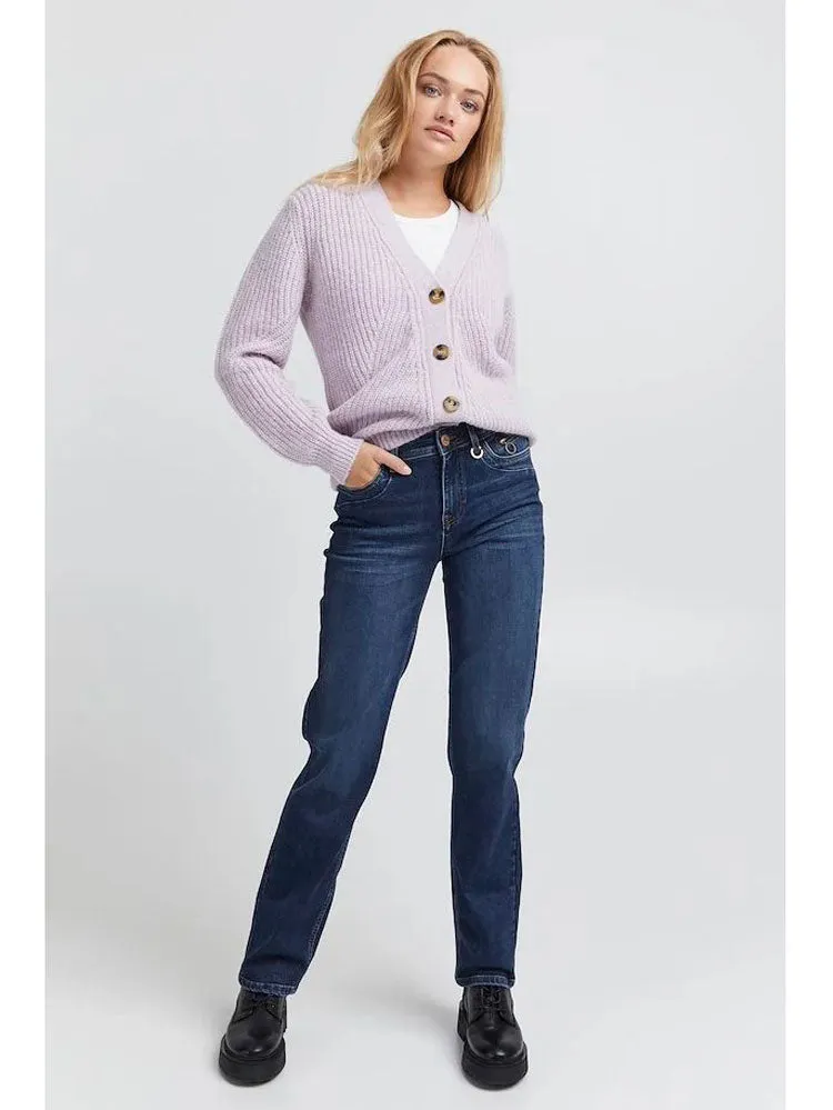 Pulz PzEmma Straight Leg Jeans Dark Blue