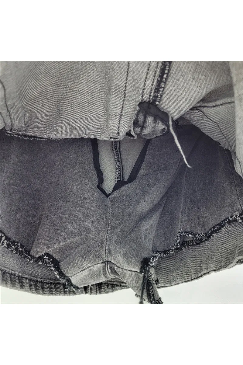 QK0697 Graphic Denim Skirt