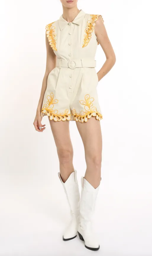 Rhett Lace Detail Belted Romper