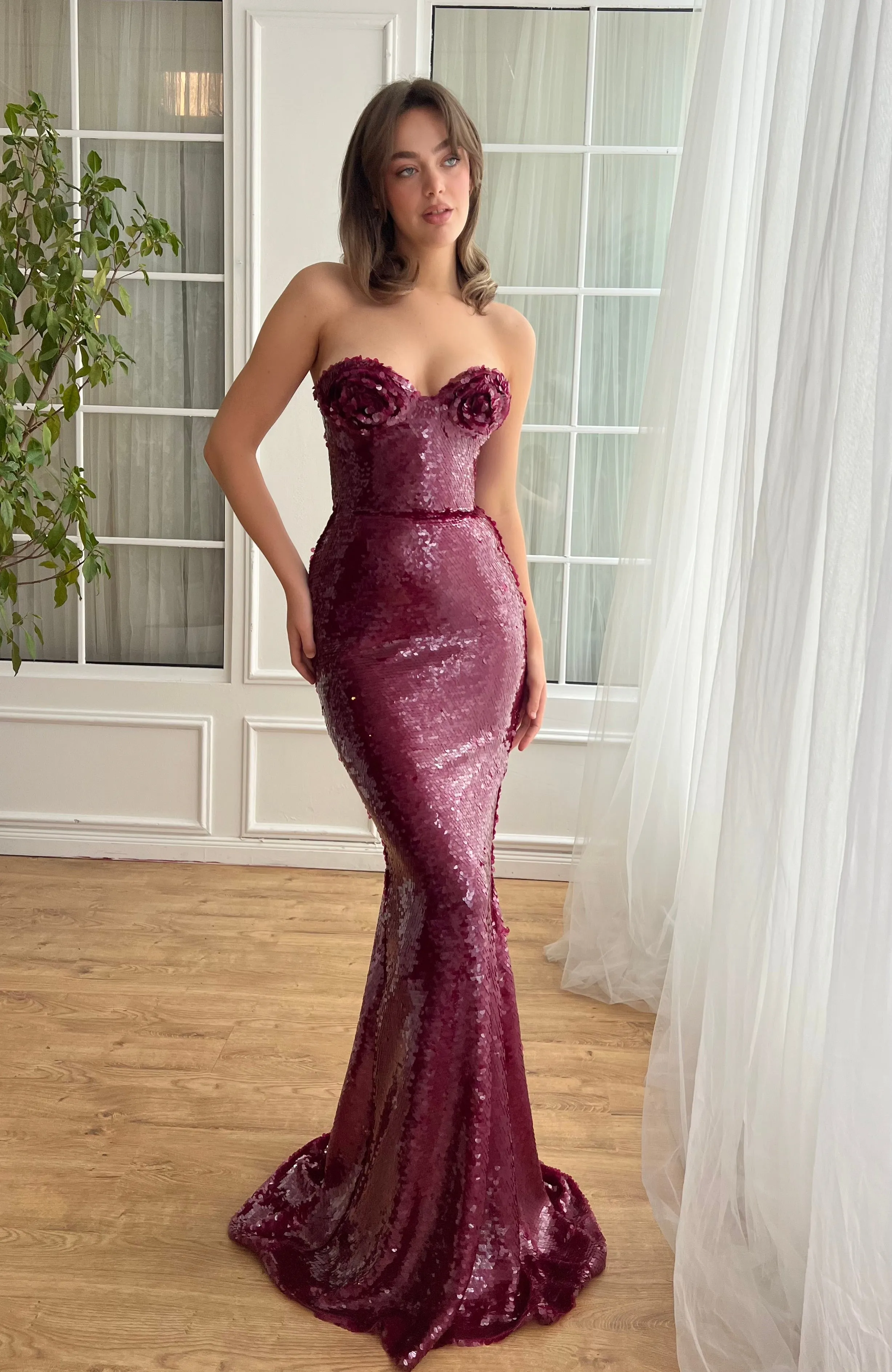 Rose Glimmer Sequin Dress