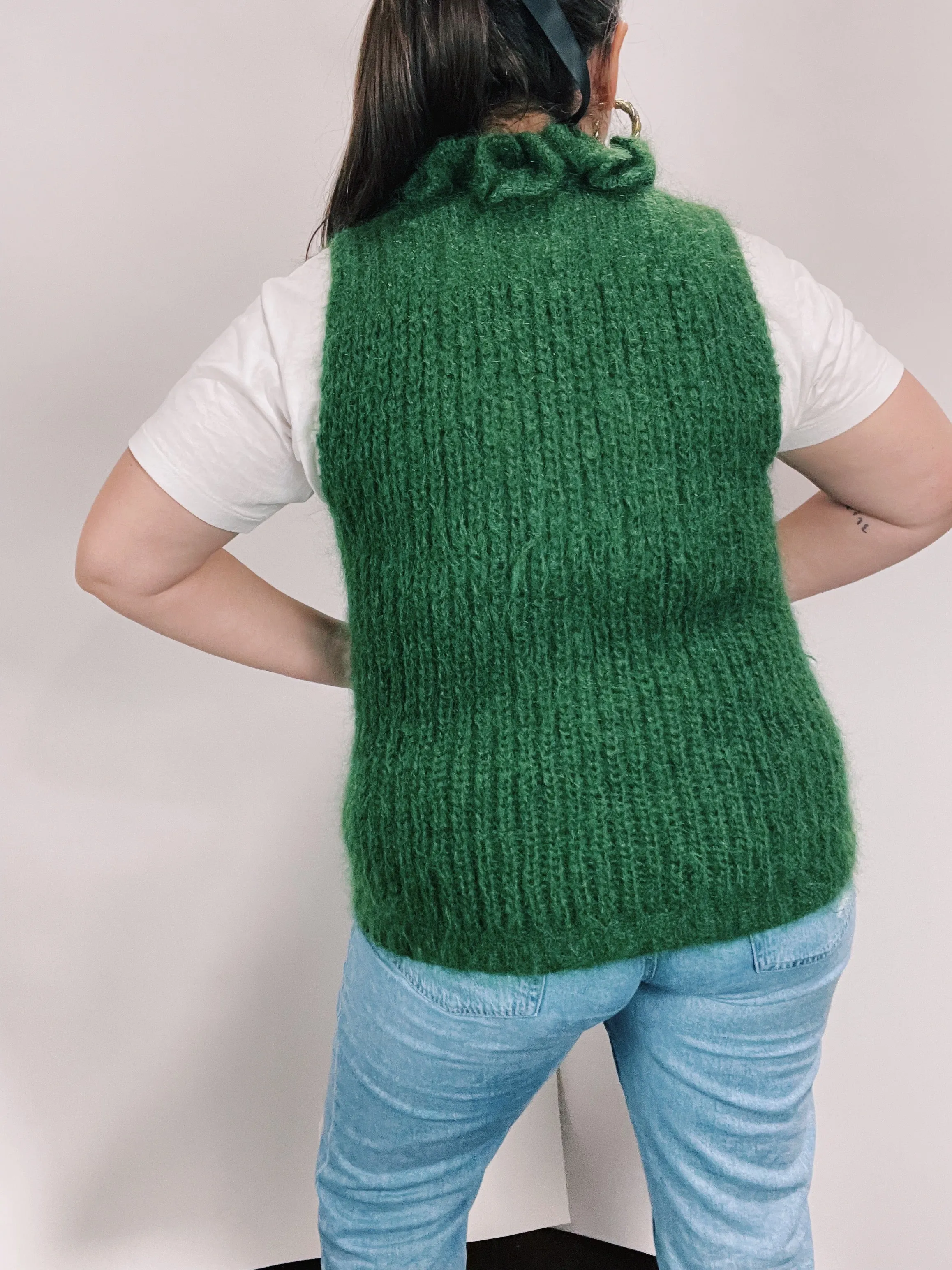 Ruffle Trim Sweater Vest