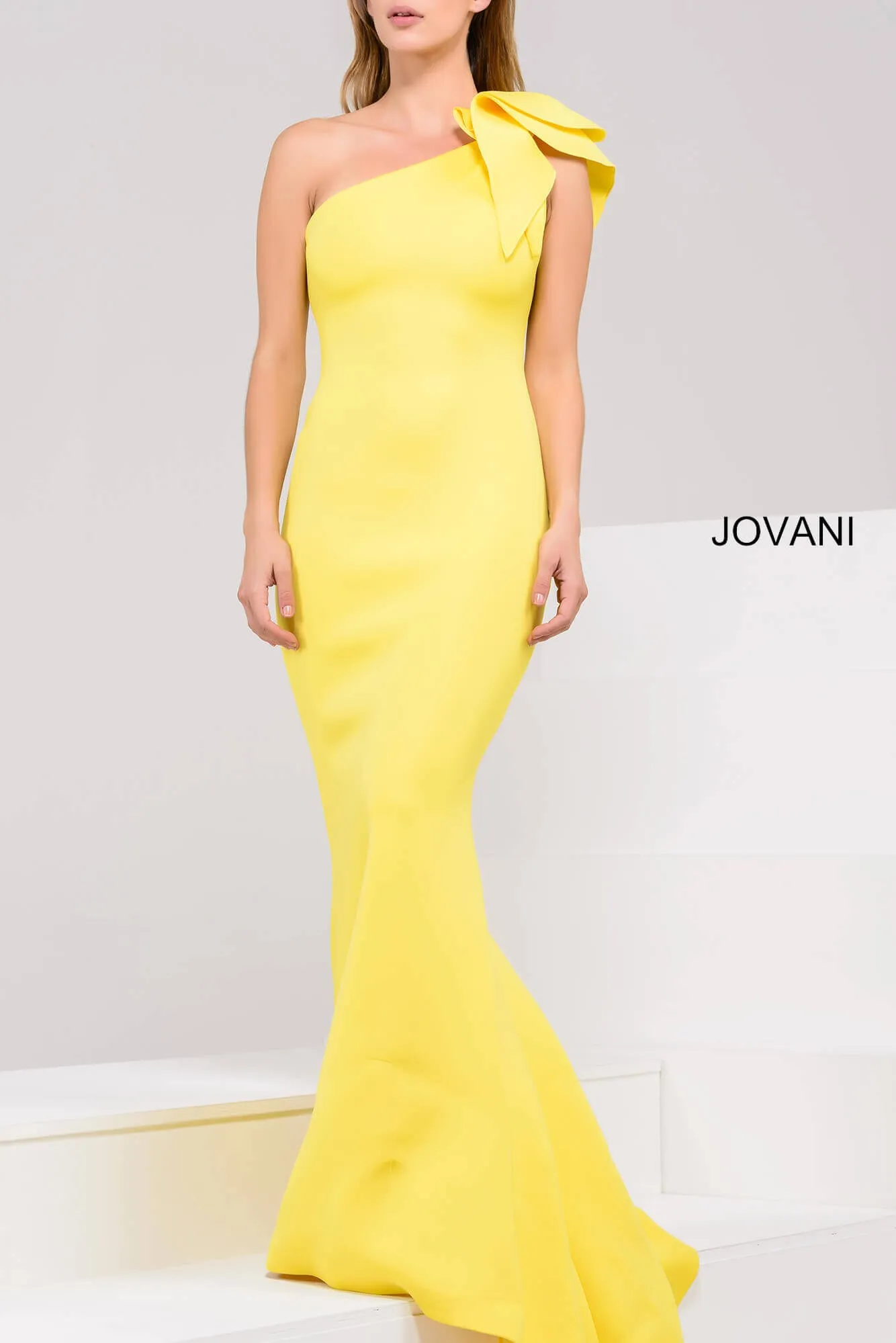 Scuba Fitted One Shoulder Gown by Jovani 32602