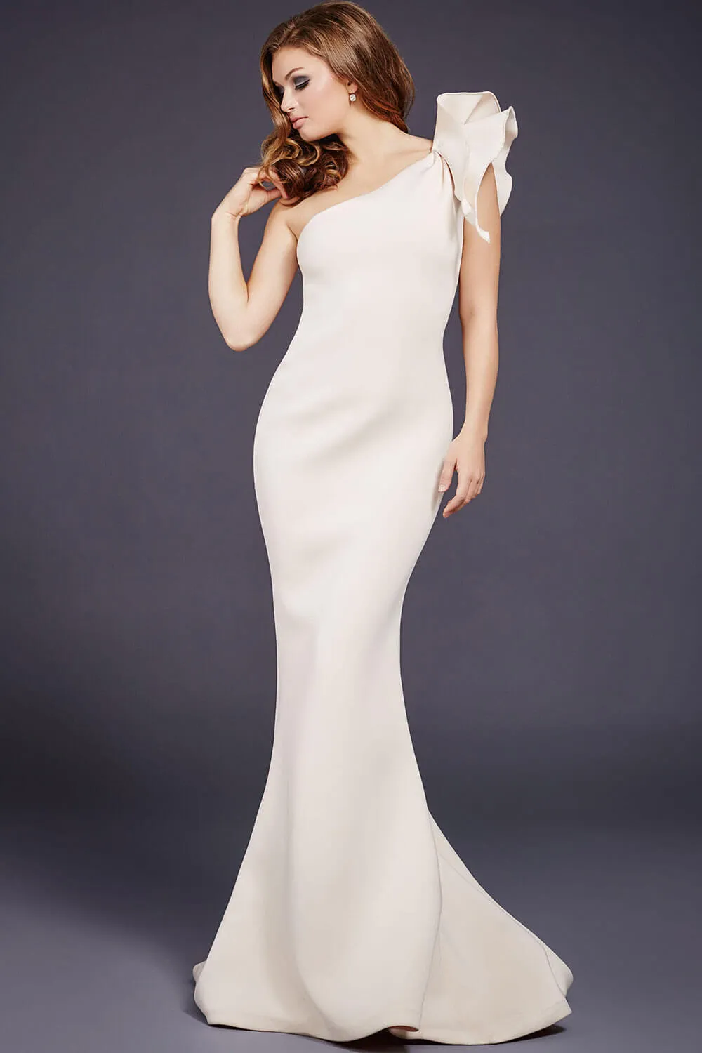 Scuba Fitted One Shoulder Gown by Jovani 32602