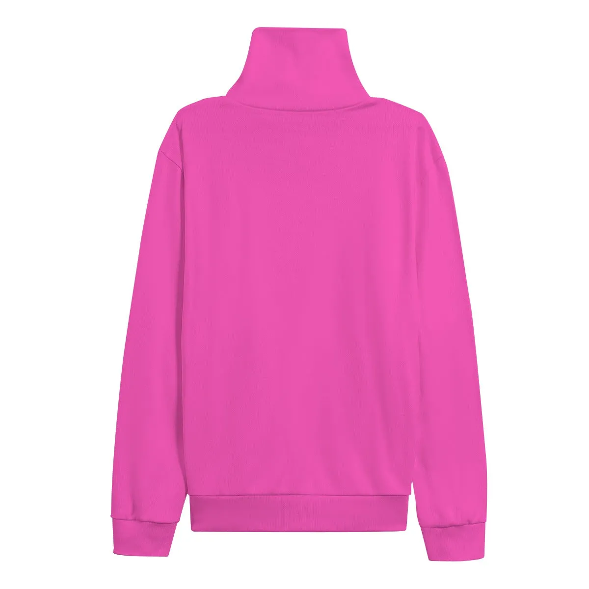 Sixty Eight 93 Logo White Fuchsia Unisex Turtleneck Knitted Fleece Sweater