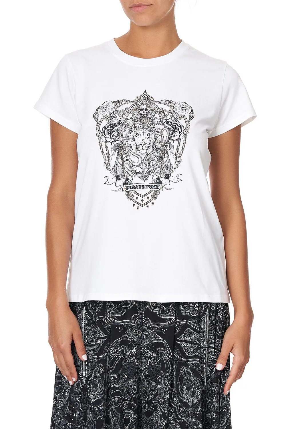 SLIM FIT ROUND NECK T-SHIRT MIDNIGHT PEARL