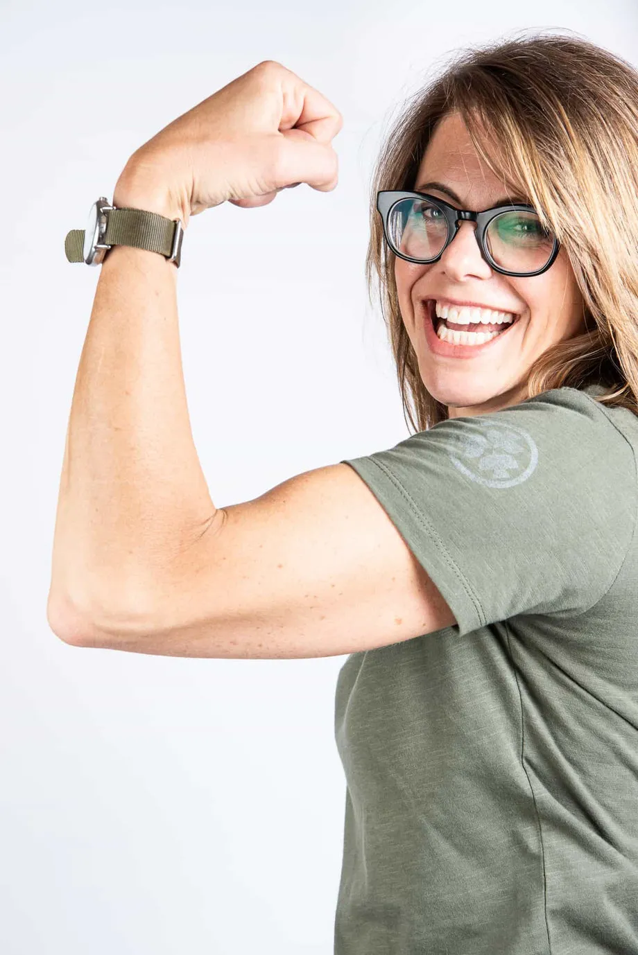Solid V-Neck Tee - Moss Green