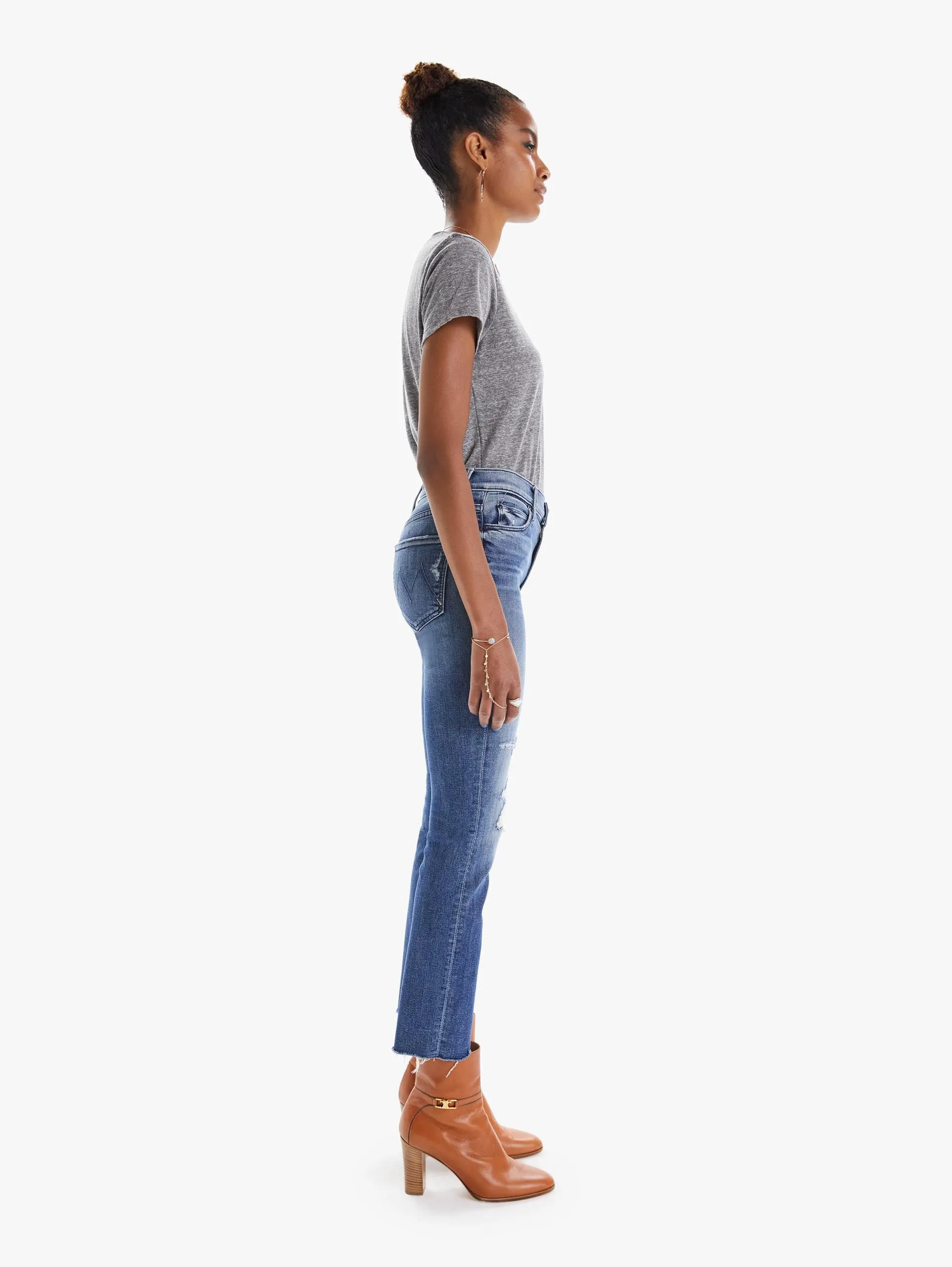 The Mid Rise Dazzler Ankle Fray