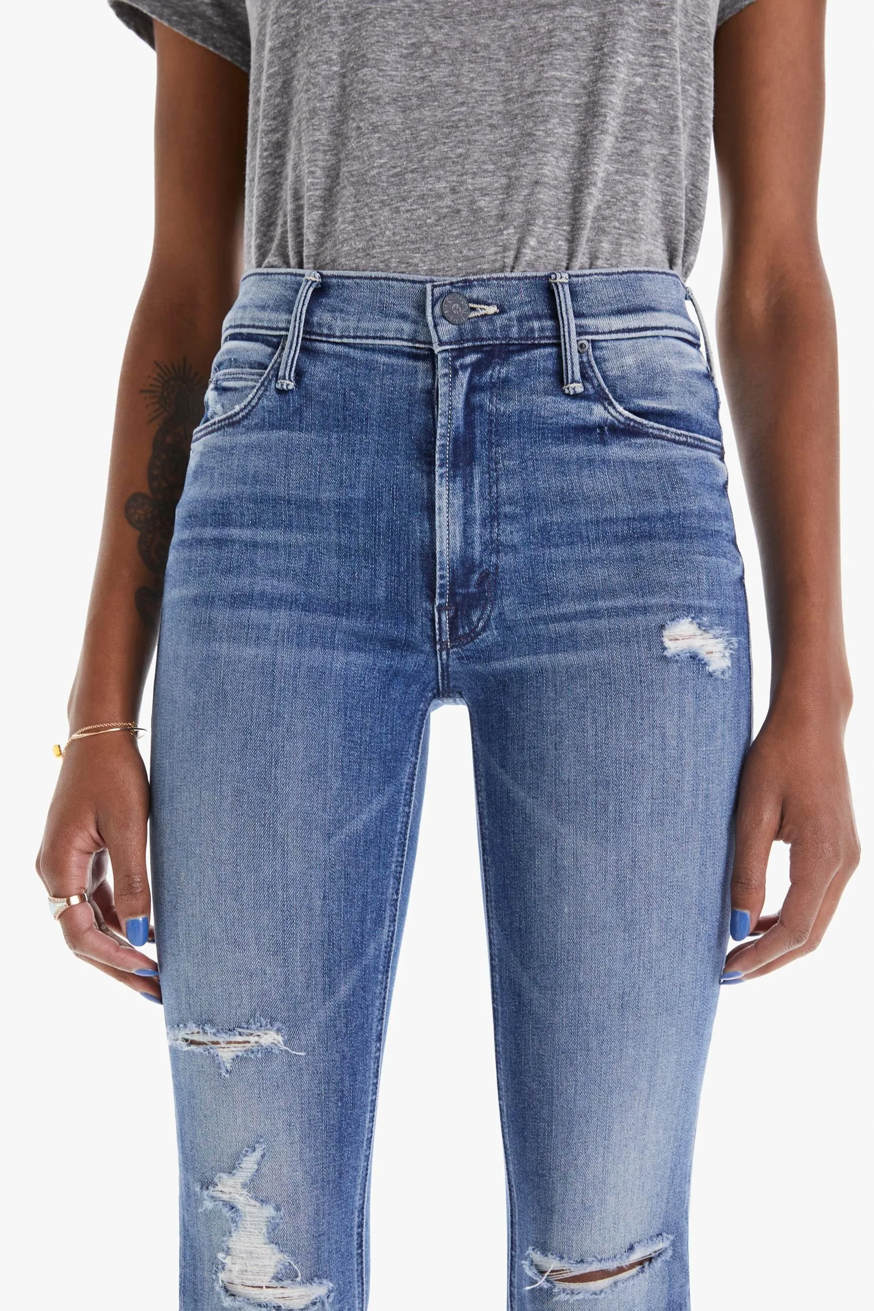 The Mid Rise Dazzler Ankle Fray