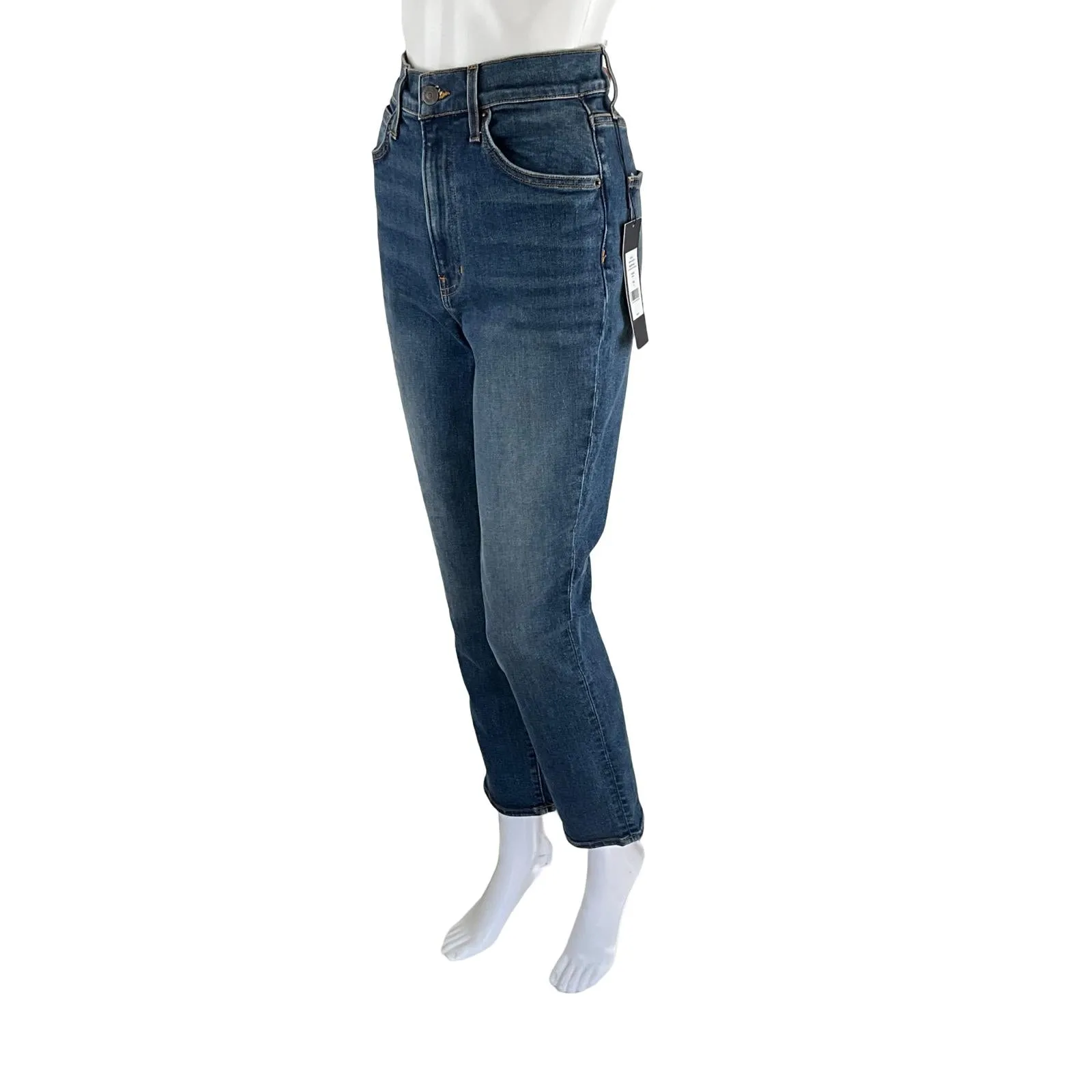 Veronica Beard Women's Ryleigh High Rise Ankle Slim Straight Jeans in Vintage Rain Blue Sz 29