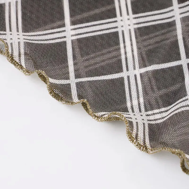 Vintage Plaid Frill Bow A-Line Long Skirt
