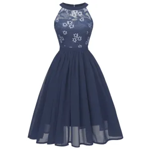 Women Cocktail Halter Lace A-Line Party Vintage Gothic Dresses