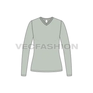 Women's Long Sleeve V-neck T-shirt